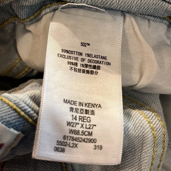 Levi’s 502 Regular Taper Jeans Girls - Picture 3 of 5